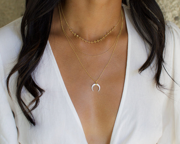 Upside down hot sale moon necklace