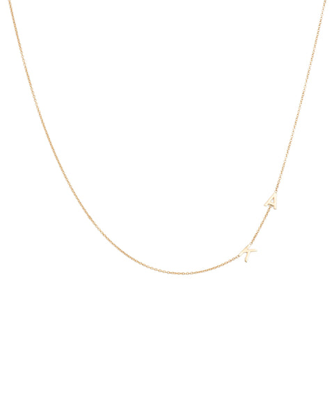 14k Asymmetrical Multiple Initials Necklace – SEE WHY