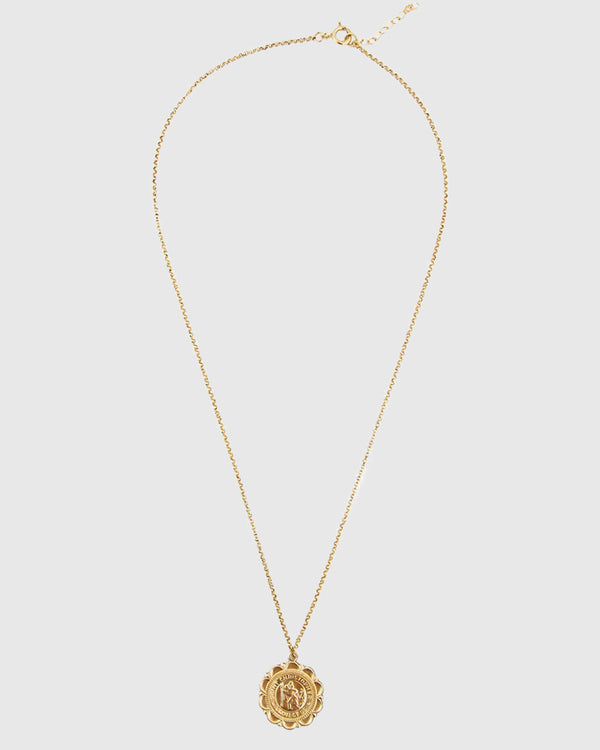 St. Christopher Medallion Necklace - 14K Gold Filled