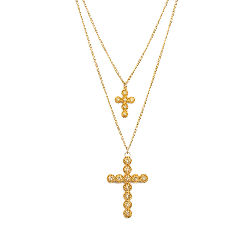 Large Fila Cross Necklace