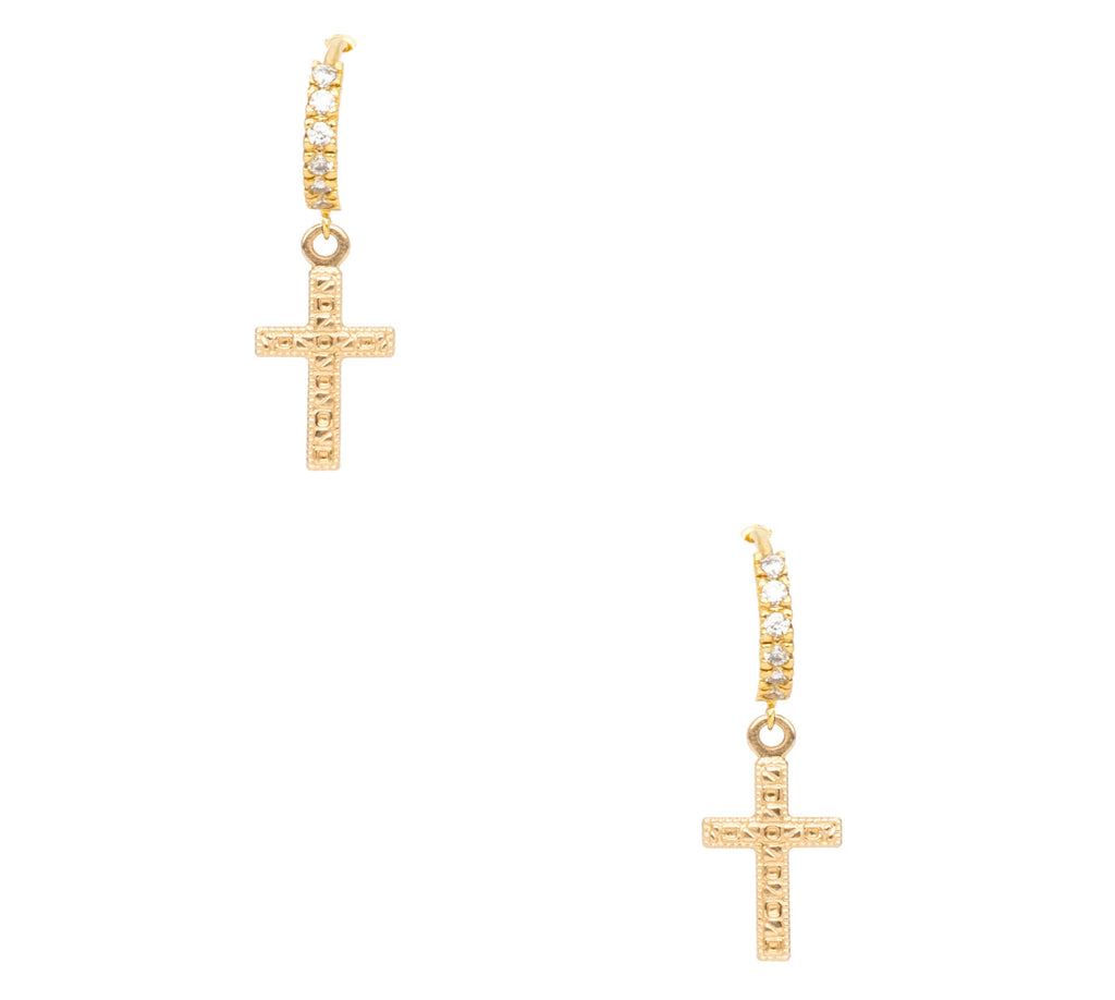 Pave Cross Earrings – SEE WHY