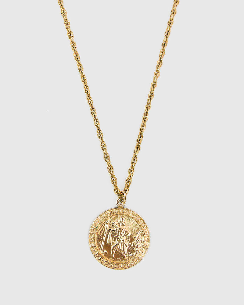 St. Christopher Pendant Necklace - 14K Gold Filled